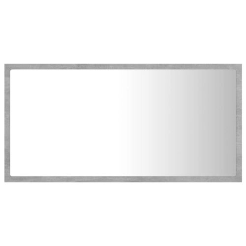 LED огледало за баня, бетонно сиво, 80x8,5x37 см, акрил