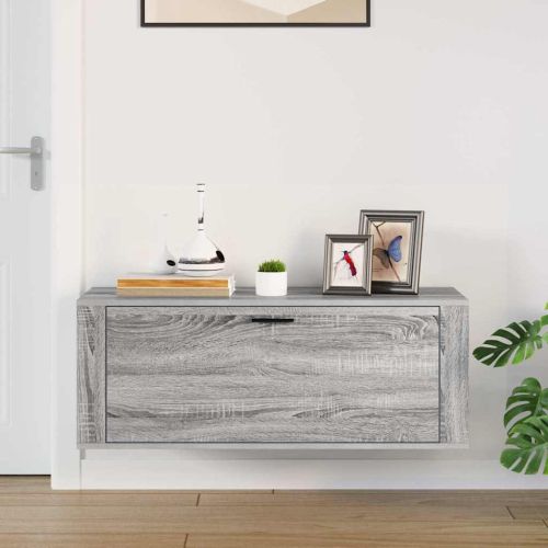 Шкаф за обувки, сив сонома, 100x35x38 см, инженерно дърво