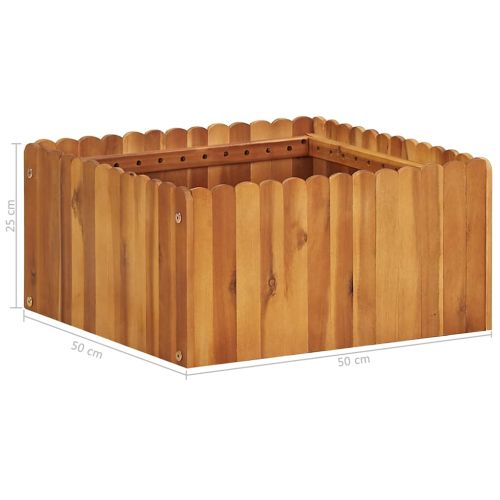 Градинска повдигната леха, 50x50x25 см, акациево дърво масив