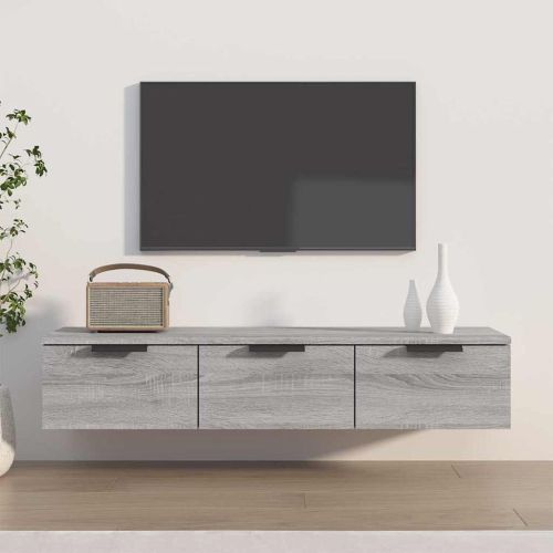 Стенен шкаф, сив сонома, 102x30x20 см, инженерно дърво