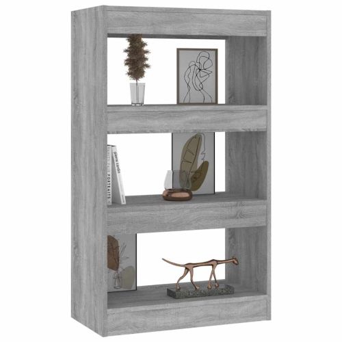 Библиотека/разделител сив сонома 60x30x103 см инженерно дърво