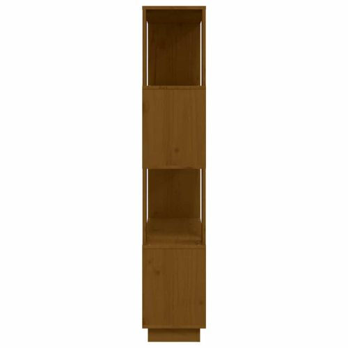 Библиотека/разделител за стая, меденокафява, 80x25x132 см, бор