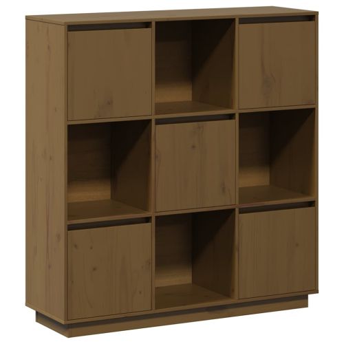 Висок шкаф, меденокафяв, 110,5x35x117 см, бор масив