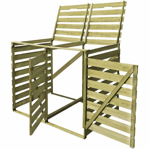 Двоен навес за кофа за смет, 240 л, импрегнирано дърво