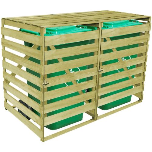 Двоен навес за кофа за смет, 240 л, импрегнирано дърво