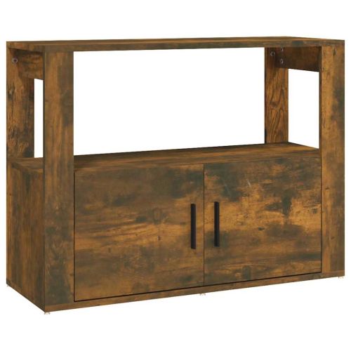 Сайдборд, опушен дъб, 80x30x60 см, инженерно дърво