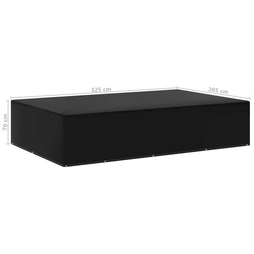 Покривало за градински мебели 12 капси 325x205x70 см