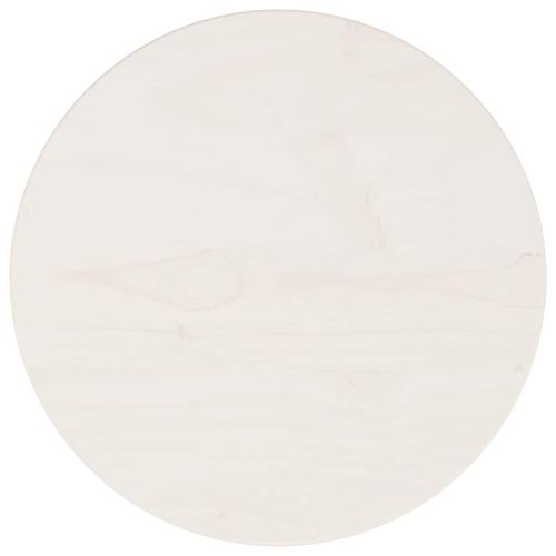 Плот за маса, бял, Ø30x2,5 см, бор масив