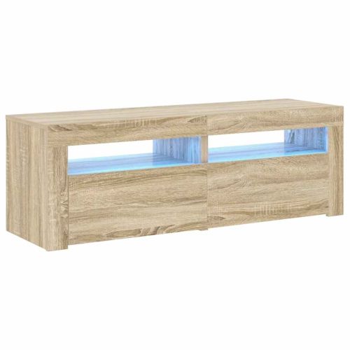 ТВ шкаф с LED осветление, дъб сонома, 120x35x40 см