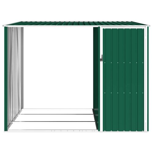 Градински навес зелен 245x98x159 см поцинкована стомана