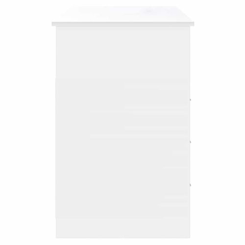 Бюро с чекмеджета, бяло, 102x50x76 см, инженерно дърво