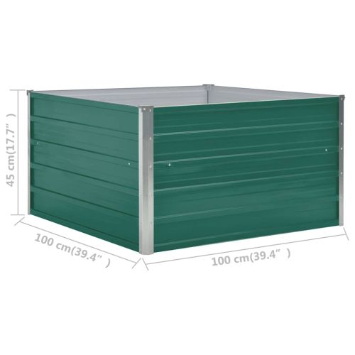 Повдигната леха, 100x100x45 см, поцинкована стомана, зелена