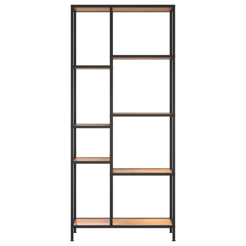 Етажерка за книги 80x30x180 см стомана и инженерно дърво