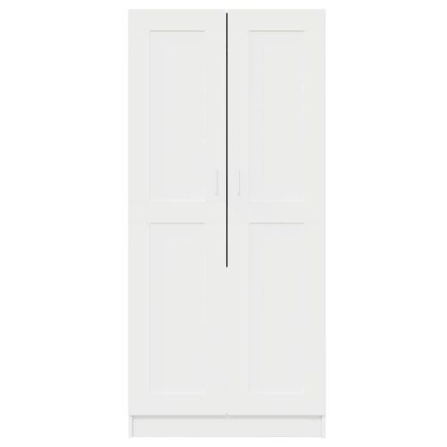 Гардероб, бял, 82,5x51,5x180 см, инженерно дърво