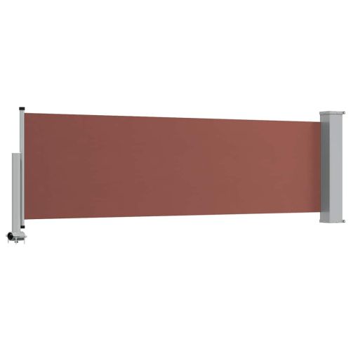 Прибираща се дворна странична тента, 80x300 см, кафява