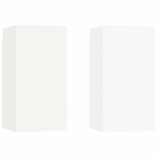 ТВ шкафове, 2 бр, бели, 30,5x30x60 см, инженерно дърво