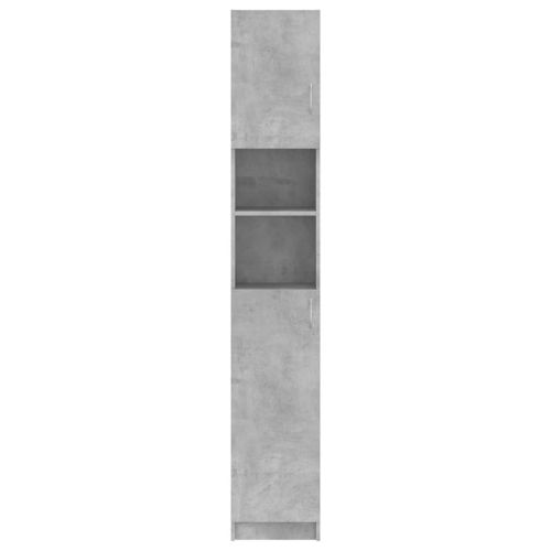 Шкаф за баня, бетонно сив, 32x25,5x190 см, инженерно дърво