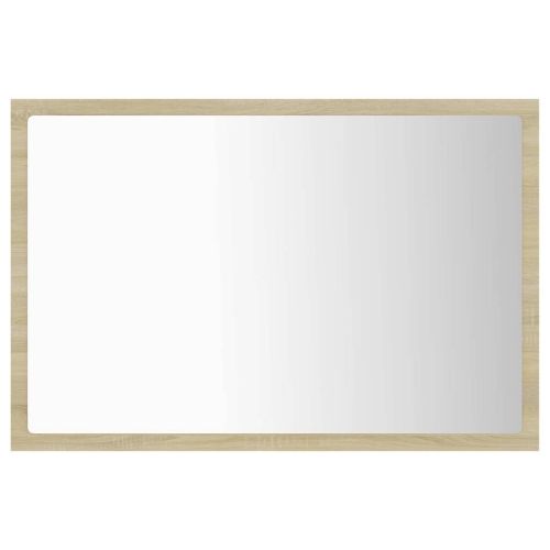 LED огледало за баня, дъб сонома, 60x8,5x37 см, акрил