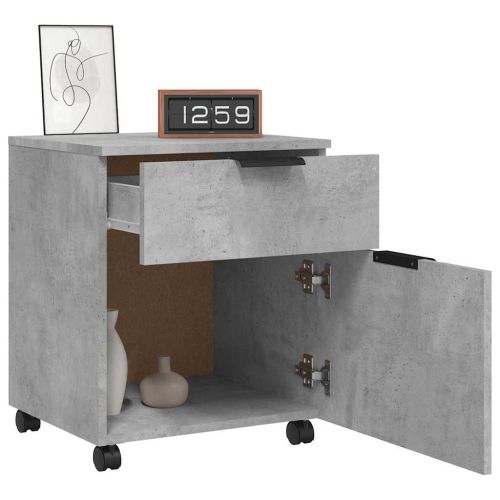 Мобилен архивен шкаф с Бетонно сиво 45x38x54 см инженерно дърво