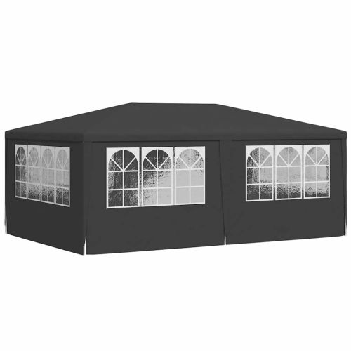 Професионална парти шатра със стени 4х6 м антрацит 90 г/м²