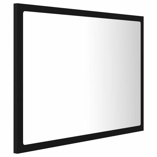 LED огледало за баня, черно, 60x8,5x37 см, акрил