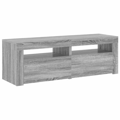 ТВ шкаф с LED осветление, сив сонома, 120x35x40 см
