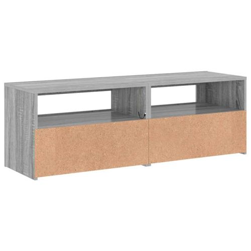 ТВ шкаф с LED осветление, сив сонома, 120x35x40 см