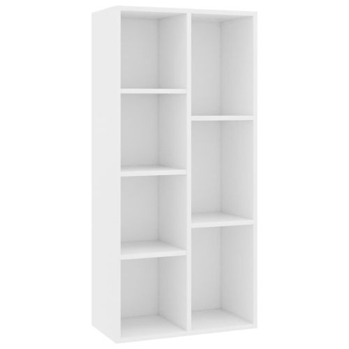 Шкаф библиотека, бял, 50x25x106 см, инженерно дърво
