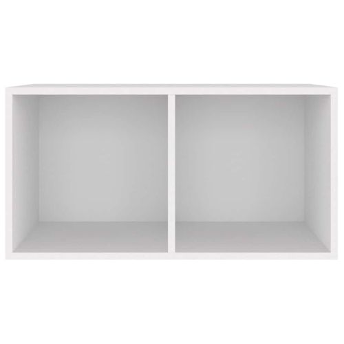 Шкаф за винилови плочи, бял, 71x34x36 см, инженерно дърво
