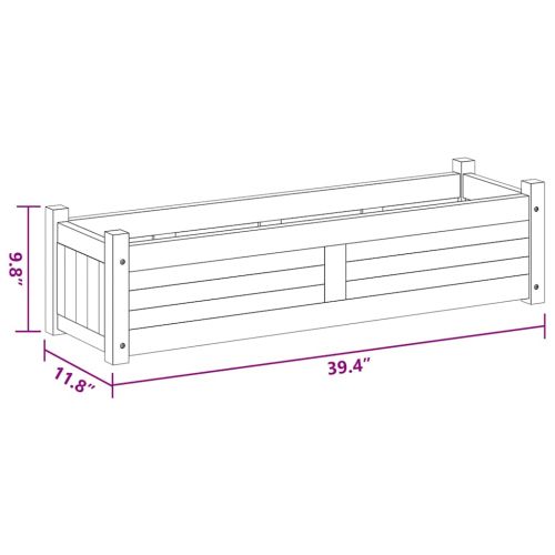 Градинска повдигната леха, акациево дърво, 100x30x25 см