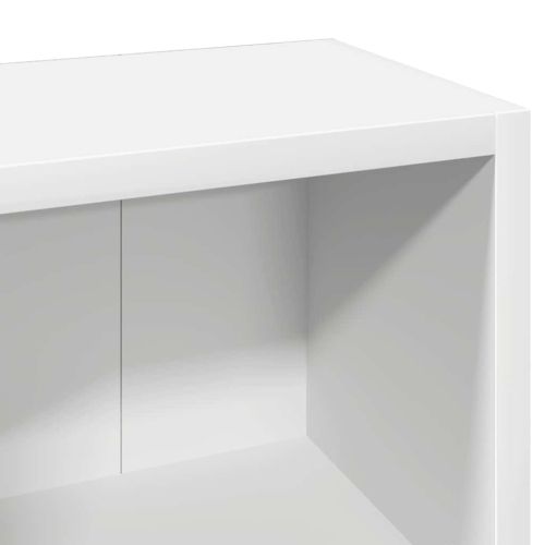 CD шкафове, 2 бр, бели, 21x16x93,5 см, ПДЧ