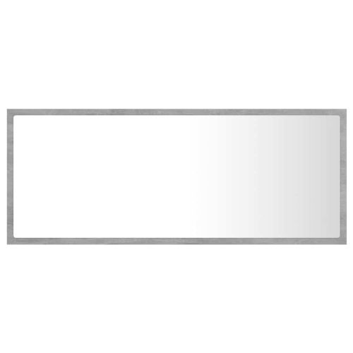 LED огледало за баня, бетонно сиво, 100x8,5x37 см, акрил