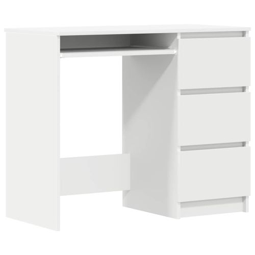 Бюро, бяло, 90x45x76 см, инженерно дърво