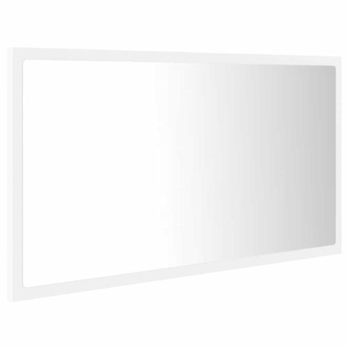 LED огледало за баня, бяло, 80x8,5x37 см, акрил
