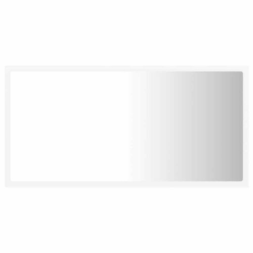 LED огледало за баня, бяло, 80x8,5x37 см, акрил