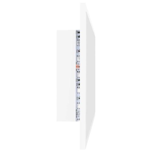 LED огледало за баня, бяло, 80x8,5x37 см, акрил