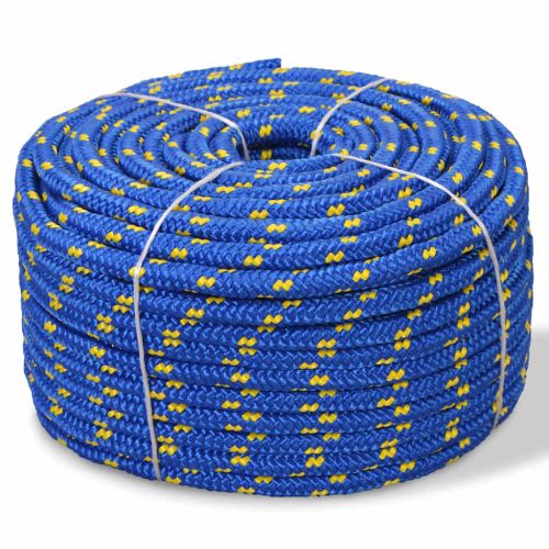 Морско въже, полипропилен, 10 мм, 50 м, синьо