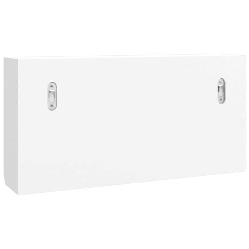 Шкаф за ключове бял 40x8,5x20 см инженерно дърво и стомана