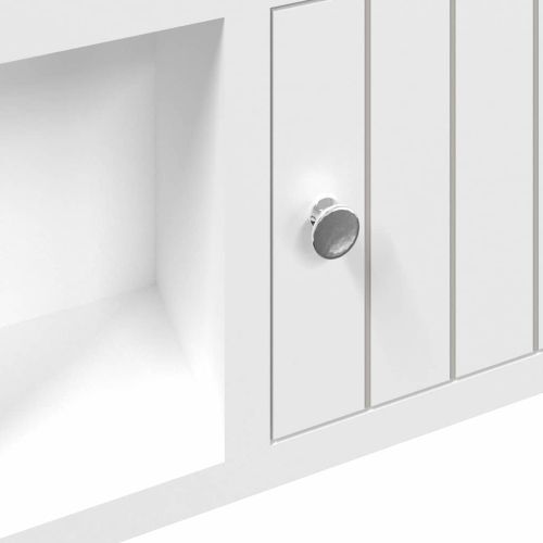 Шкаф за ключове бял 40x8,5x20 см инженерно дърво и стомана