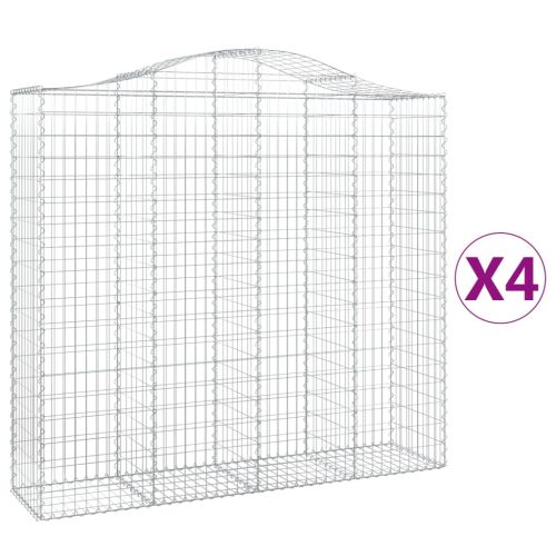 Габионни кошници арка 4 бр 200x50x180/200 см поцинковано желязо