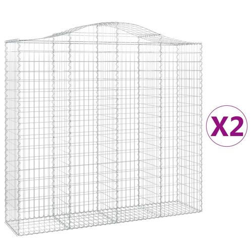 Габионни кошници арка 2 бр 200x50x180/200 см поцинковано желязо