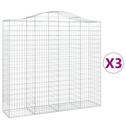 Габионни кошници арка 3 бр 200x50x180/200 см поцинковано желязо
