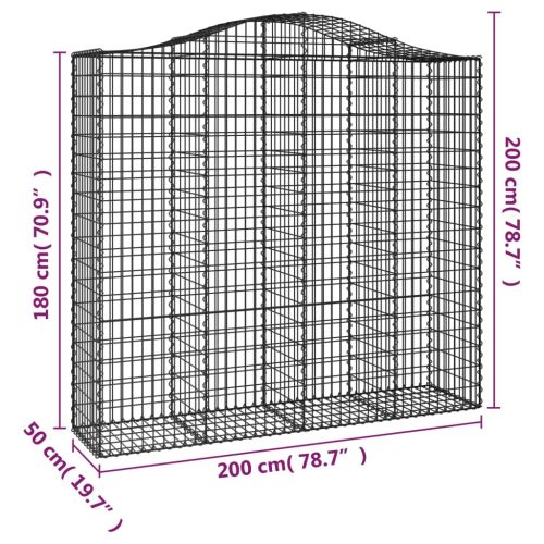 Габионни кошници арка 3 бр 200x50x180/200 см поцинковано желязо