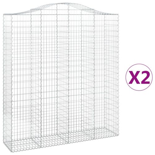 Габионни кошници арка 2 бр 200x50x220/240 см поцинковано желязо