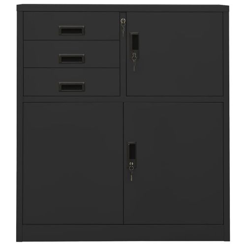 Офис шкаф, антрацит, 90x40x102 см, стомана