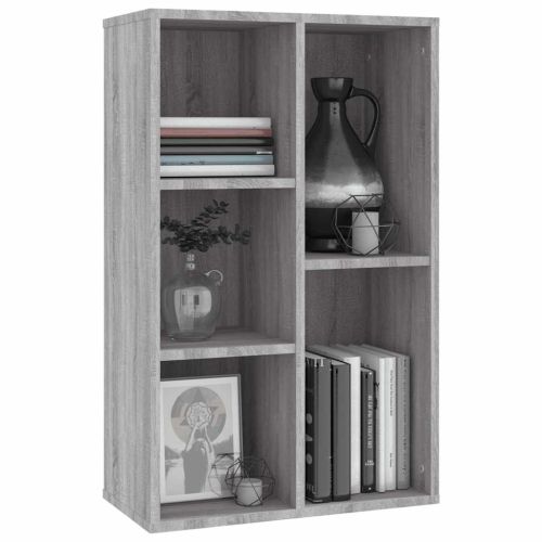 Библиотека/бюфет, сив сонома, 50x25x80 см, инженерно дърво