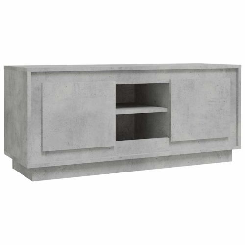 ТВ шкаф, бетонно сиво, 102x35x45 см, инженерно дърво