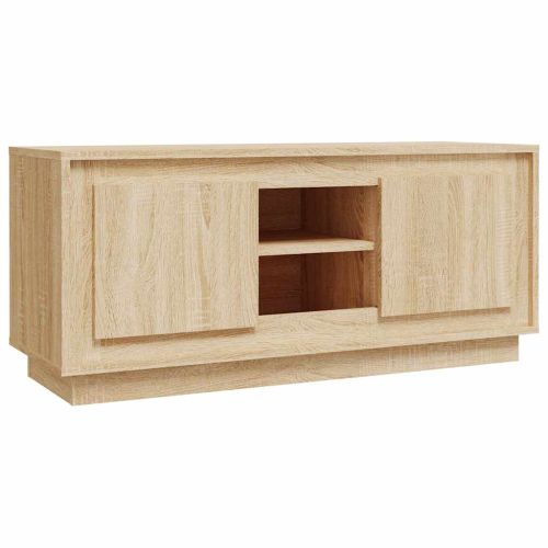 ТВ шкаф, бетонно сиво, 102x35x45 см, инженерно дърво