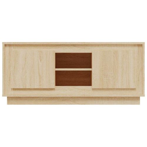 ТВ шкаф, бетонно сиво, 102x35x45 см, инженерно дърво