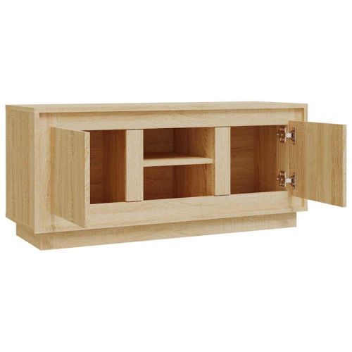 ТВ шкаф, бетонно сиво, 102x35x45 см, инженерно дърво